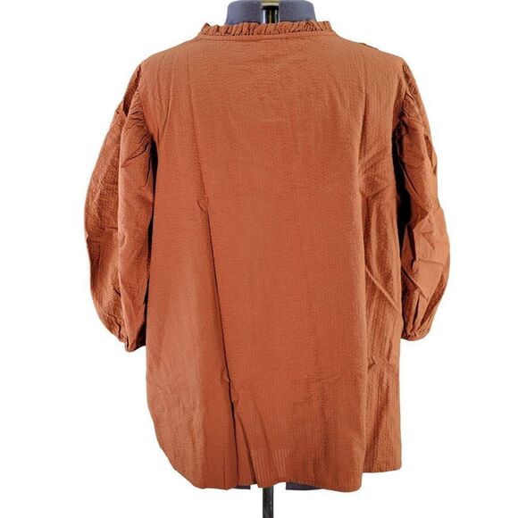 A New Day Split Neck Button Down Blouse Sz 2X - Picture 3 of 9